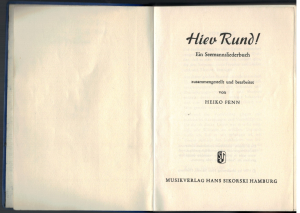 Hiev Rund! Seemannsliederbuch (1 St.) Heiko Fenn, 1959